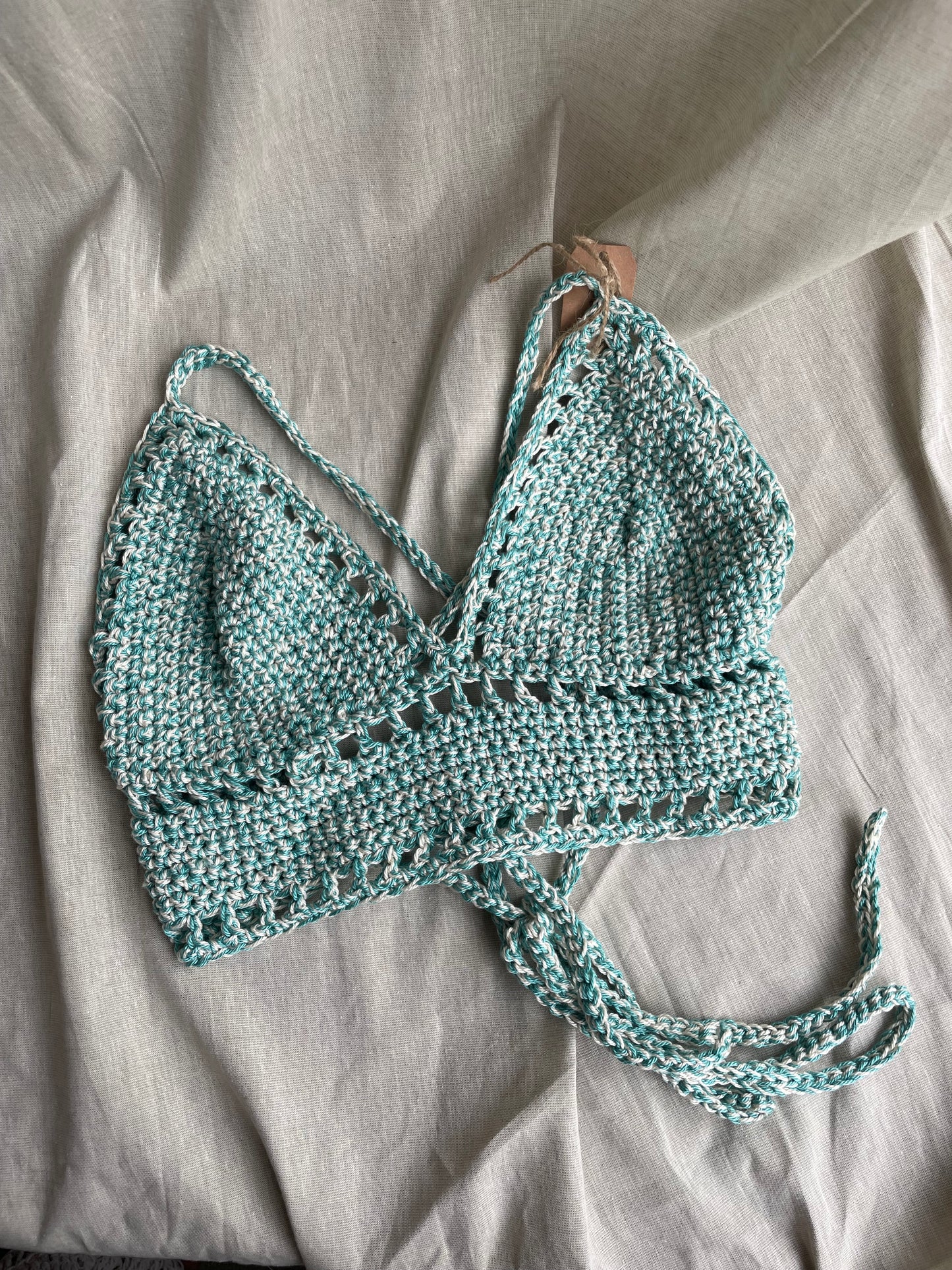Blue and White Crop Bralette